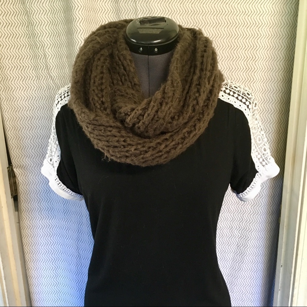Brown knitted scarf